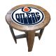 Edmonton Oilers Oak Barrel Table