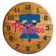 Philadelphia Phillies Oak Barrel Clock 