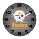 Pittsburgh Steelers 16 inch Weathered Wood Clock